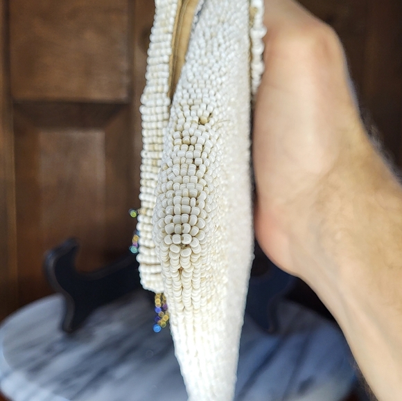 Vintage Heavy glass Bead Evening Bag - Picture 12 of 16